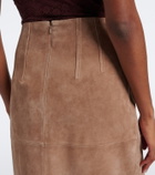 Veronica Beard Callisian suede midi skirt
