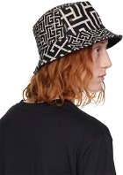 Balmain Black Jacquard Monogram Bucket Hat