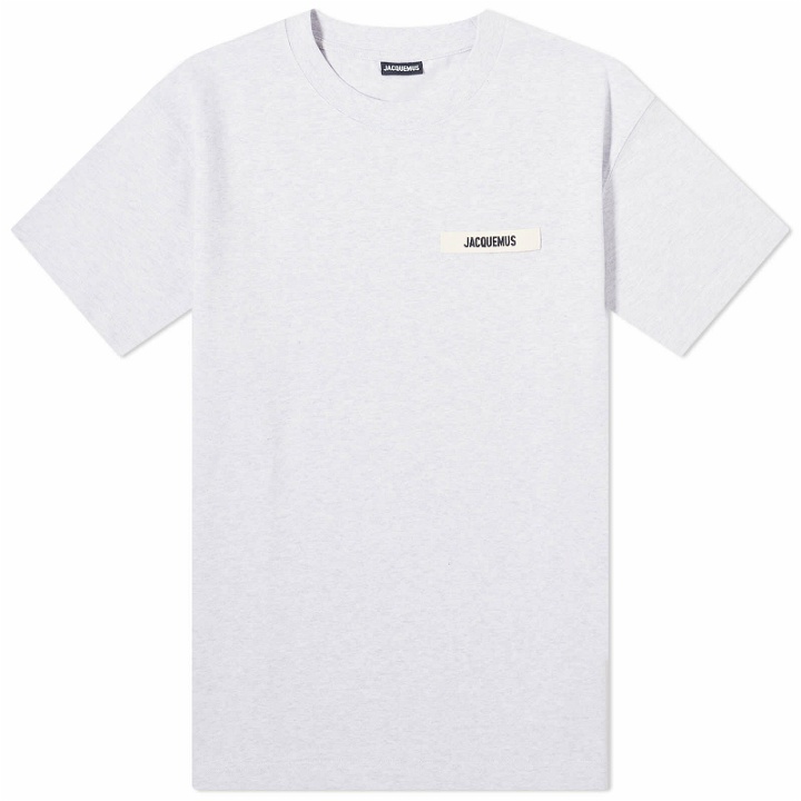 Photo: Jacquemus Men's Gros Grain Logo T-Shirt in Grey