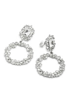 Self-portrait Embellished Silver-plated Clip-on Drop Earrings - One Size