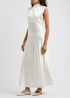 Jil Sander Satin Maxi Dress Off White