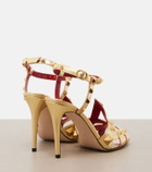 Valentino Garavani Studdy metallic leather sandals