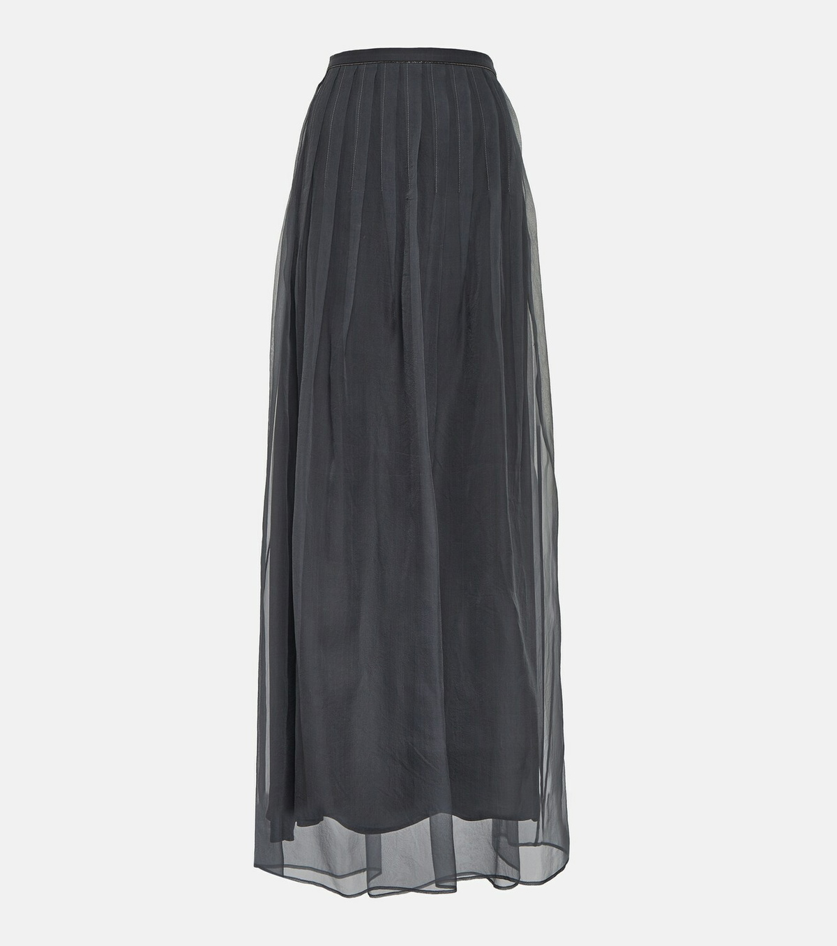 Brunello Cucinelli Pleated silk chiffon maxi skirt