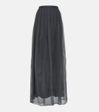 Brunello Cucinelli Pleated silk chiffon maxi skirt