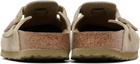 Birkenstock Khaki Narrow Boston Slip-on Loafers