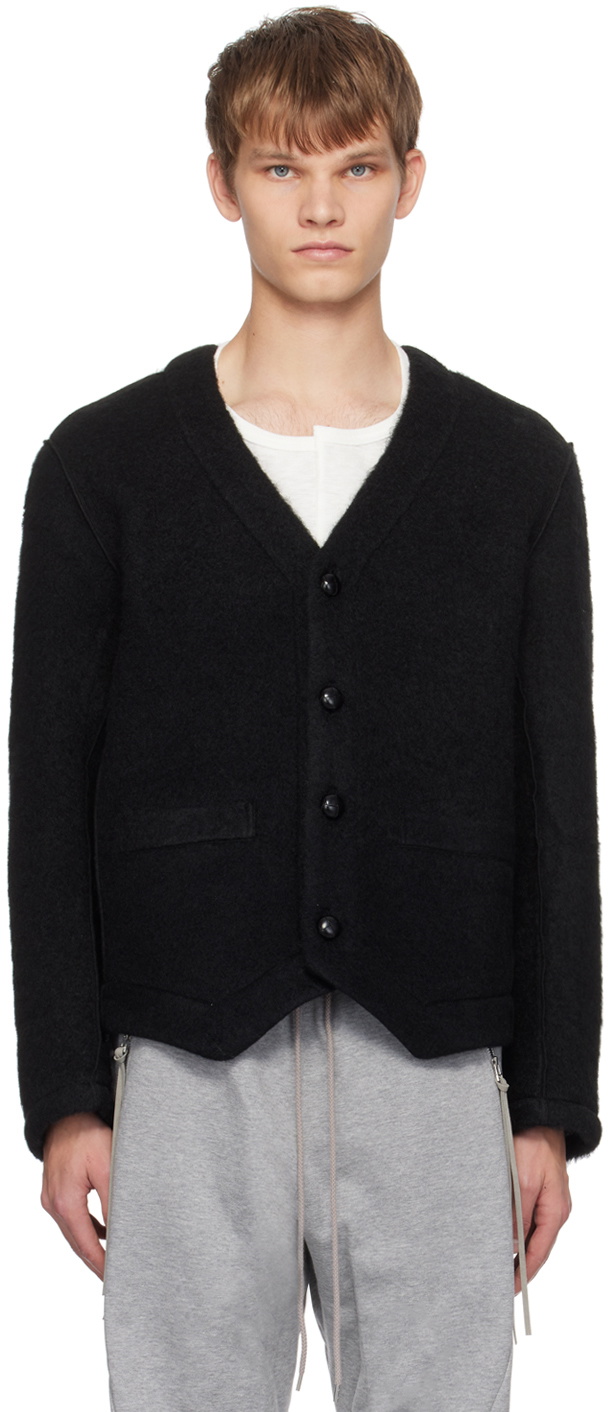 NVRFRGT Black Exposed Seams Cardigan