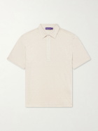 Ralph Lauren Purple label - Logo-Embroidered Linen-Jersey Polo Shirt - Neutrals