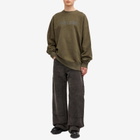 Alexander McQueen Men's Vintage Stonewash Logo Crew Sweatshirt in Peak Green Washed
