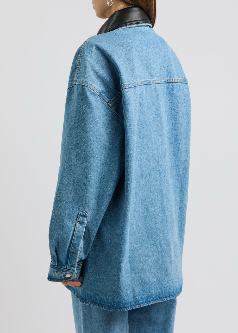 Nanushka Beaux Denim Overshirt Blue