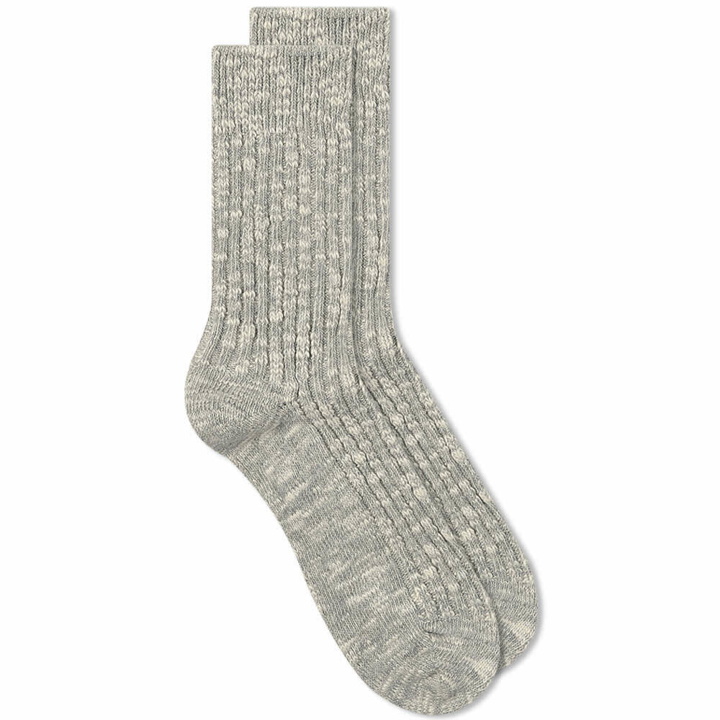Photo: John Elliott Men's Slub Sock in Grey/Natural