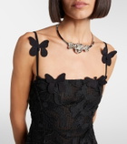 Blumarine Embroidered lace minidress