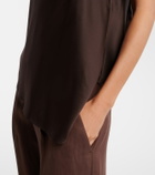 Brunello Cucinelli Asymmetric silk satin top