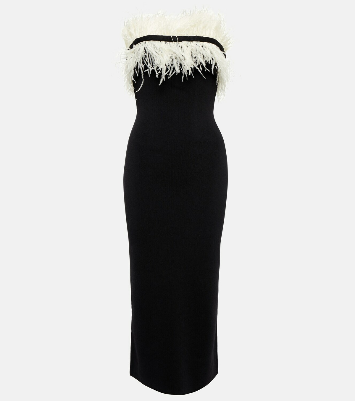 Staud - Nellie feather-trimmed midi dress Staud