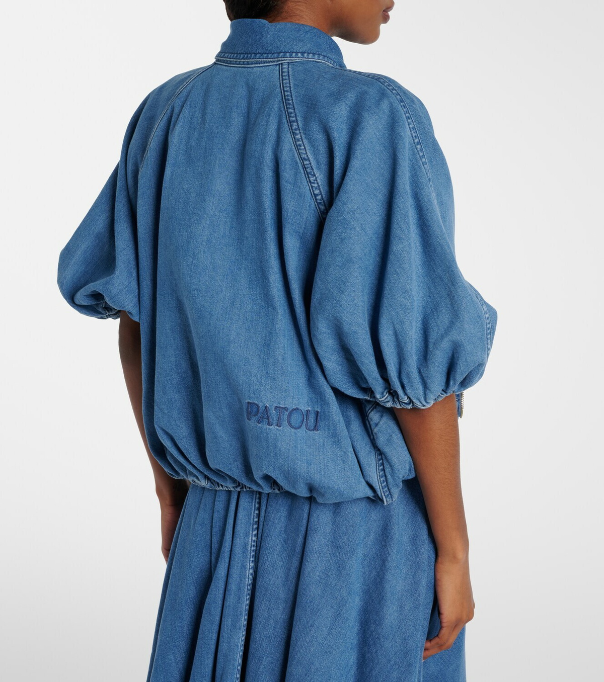 Patou Tie-neck denim jacket