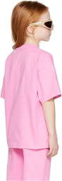 Balenciaga Kids Kids Pink Caps T-Shirt
