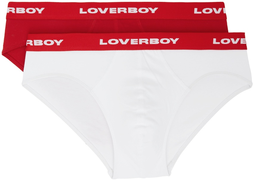 Photo: Charles Jeffrey Loverboy Two-Pack White & Red Briefs