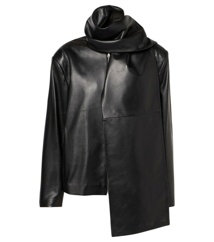 Photo: Nour Hammour Layla scarf-detail leather jacket