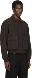 LE17SEPTEMBRE Brown Virgin Wool Bomber Jacket