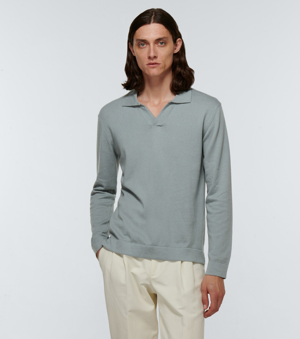 Frescobol Carioca Aurelio cotton and wool polo shirt Frescobol Carioca