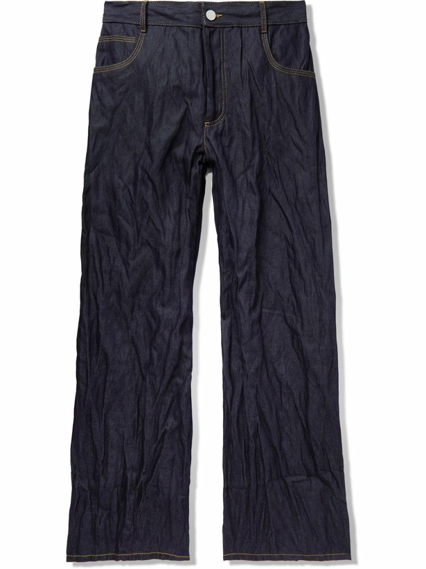 Photo: Bottega Veneta - Wide-Leg Crinkled Jeans - Blue