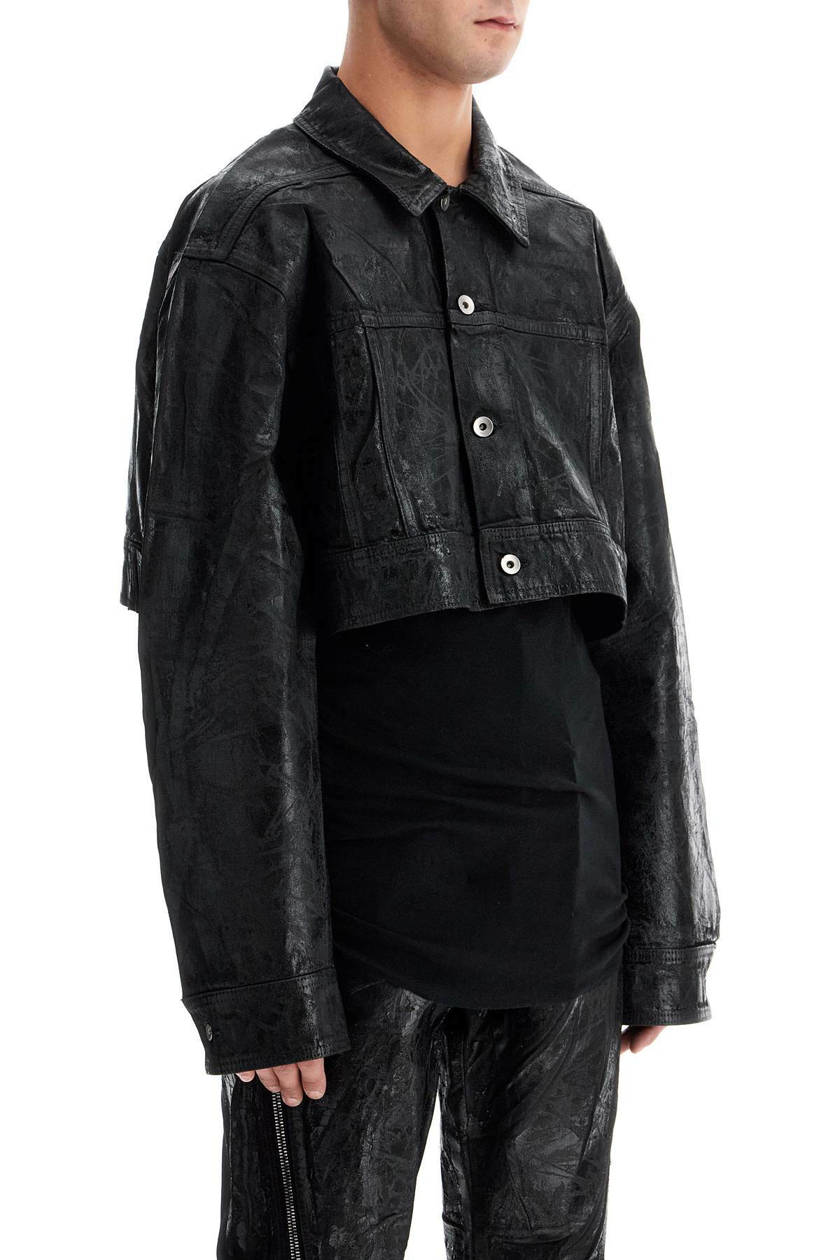 DRKSHDW cropped jumbo worker denim jacket in Black Rick