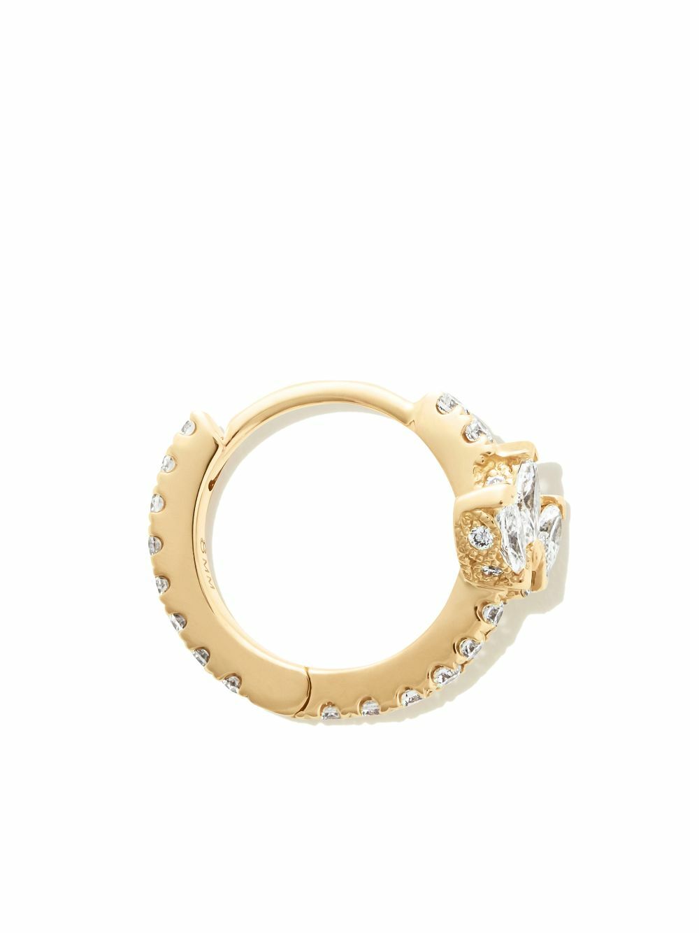 MARIA TASH 18K Yellow Gold Diamond Lotus Eternity Hoop Earring