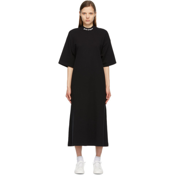 Palm Angels Black Logo T-Shirt Dress Palm Angels
