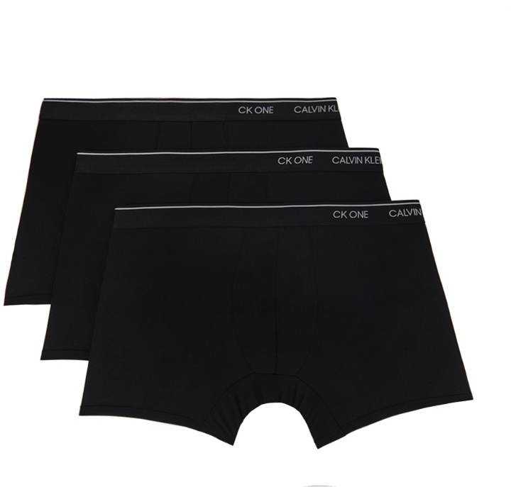 Photo: Calvin Klein Underwear Three-Pack Black Micro Boxer Briefs
