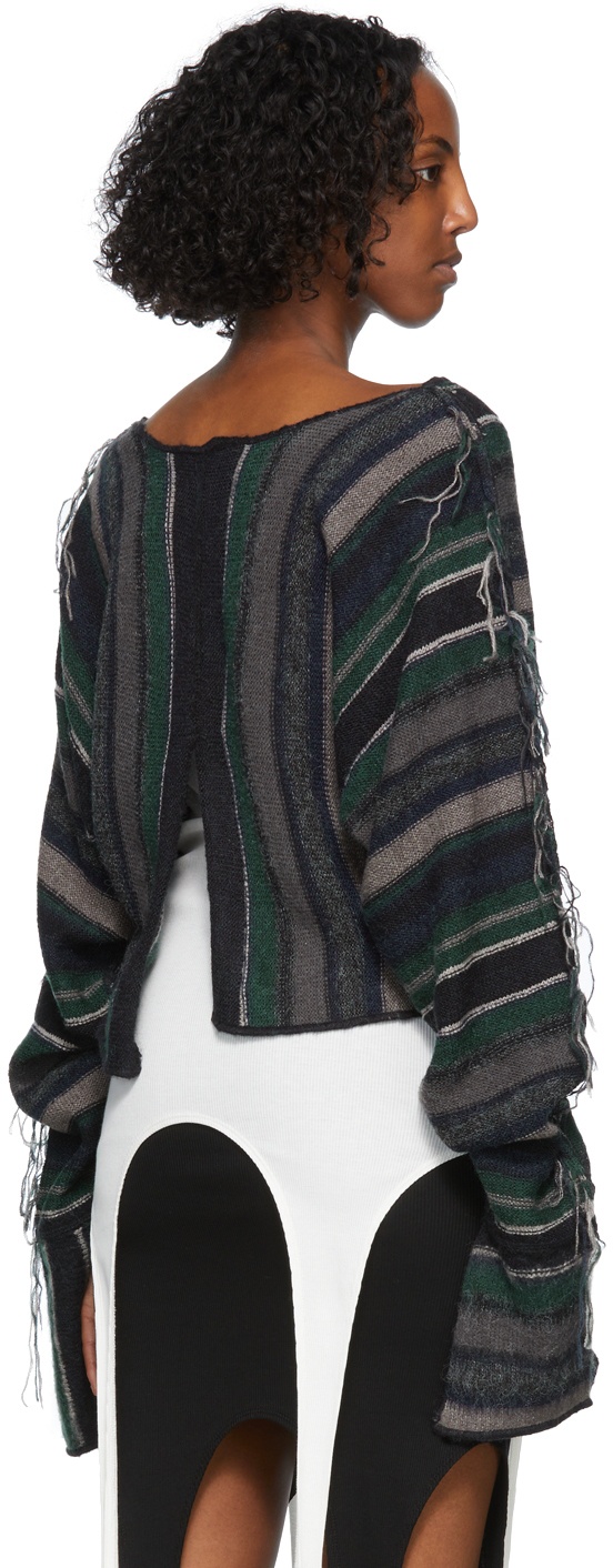 PERVERZE Black & Blue Stripe Knit Sweater PERVERZE