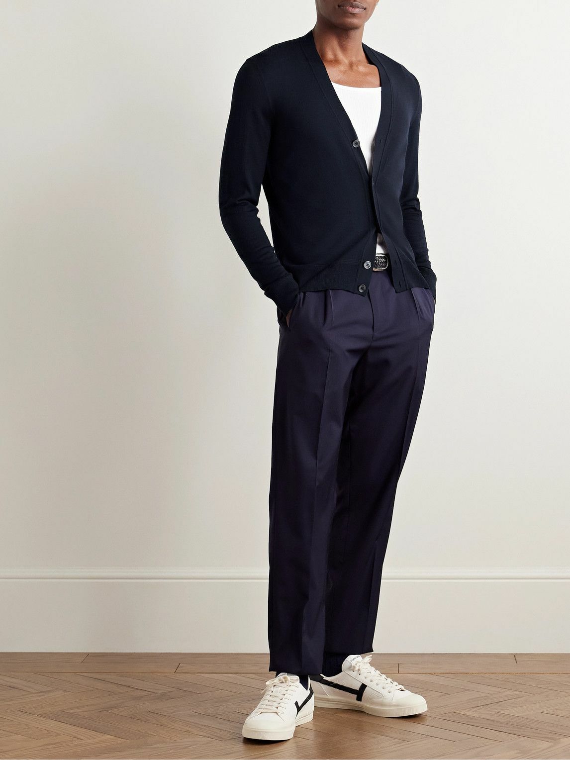 TOM FORD - Slim-Fit Wool Cardigan - Blue TOM FORD
