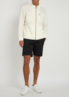 Fred Perry Logo-embroidered Crinkled Shell Overshirt Cream