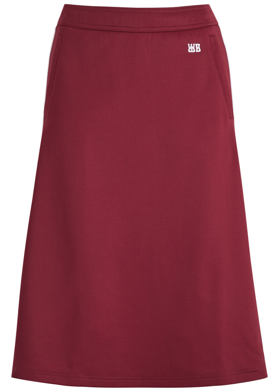 Wales Bonner Shine Panelled Jersey Skirt Burgundy
