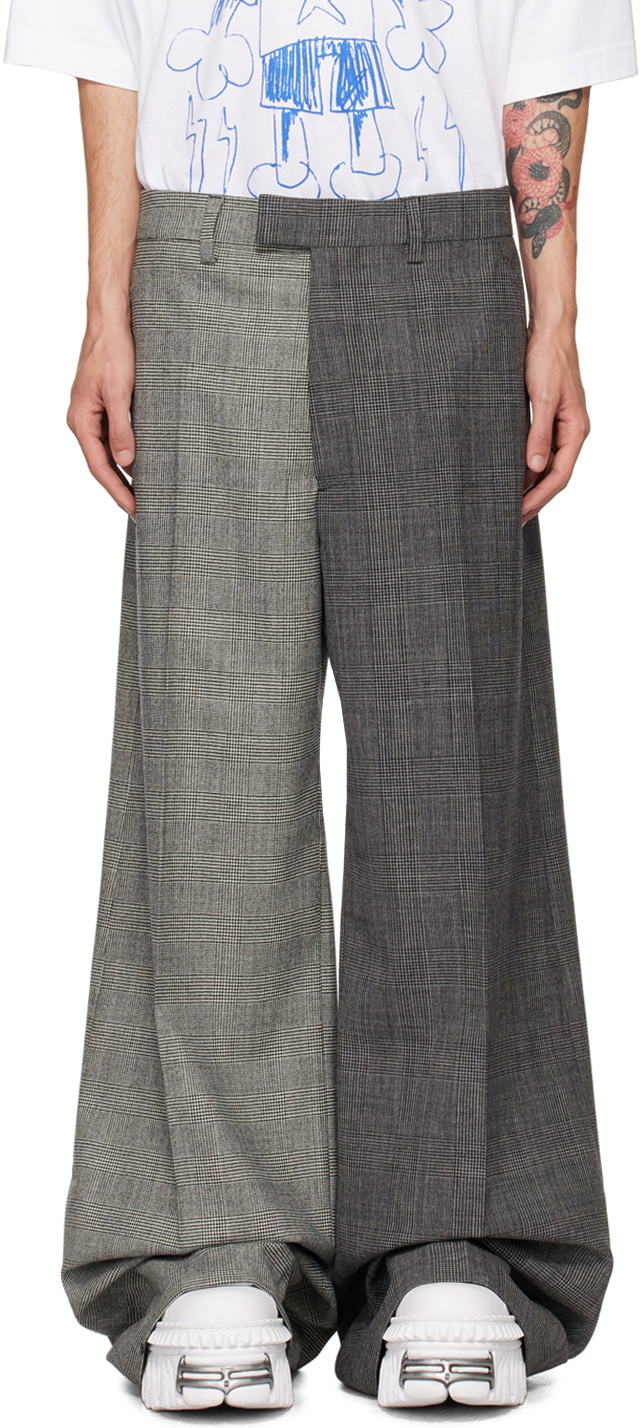VETEMENTS Gray Split Deconstructed Tailored Trousers
