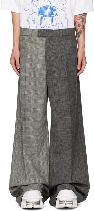 Photo: VETEMENTS Gray Split Deconstructed Tailored Trousers