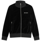 Palm Angels Men's Velvet Track Jacket in Black