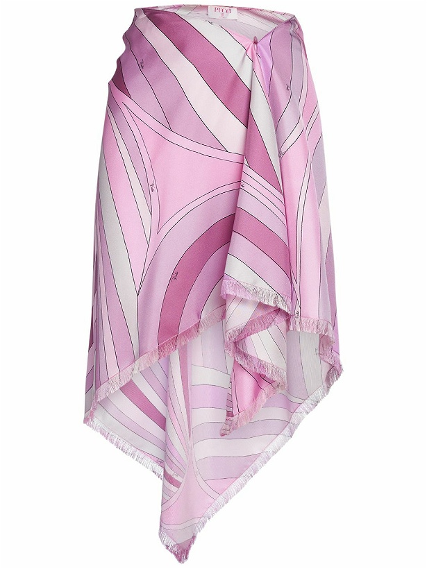 Photo: PUCCI Printed Silk Front Wrap Mini Skirt