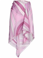 PUCCI Printed Silk Front Wrap Mini Skirt