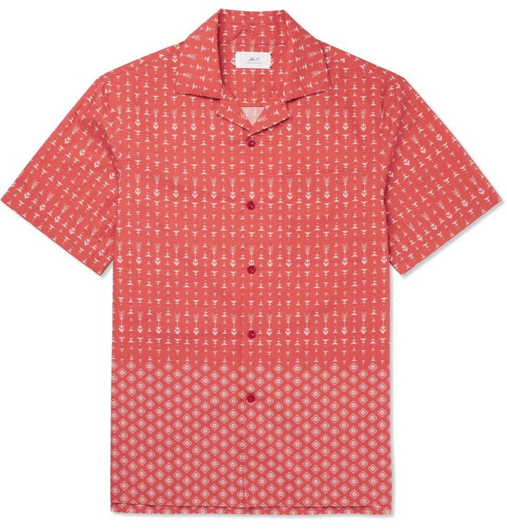 Photo: Mr P. - Camp-Collar Printed Cotton-Poplin Shirt - Men - Red
