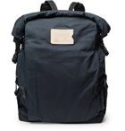 Bleu de Chauffe - Basile Leather-Trimmed Waxed-Cotton Ripstop Backpack - Blue