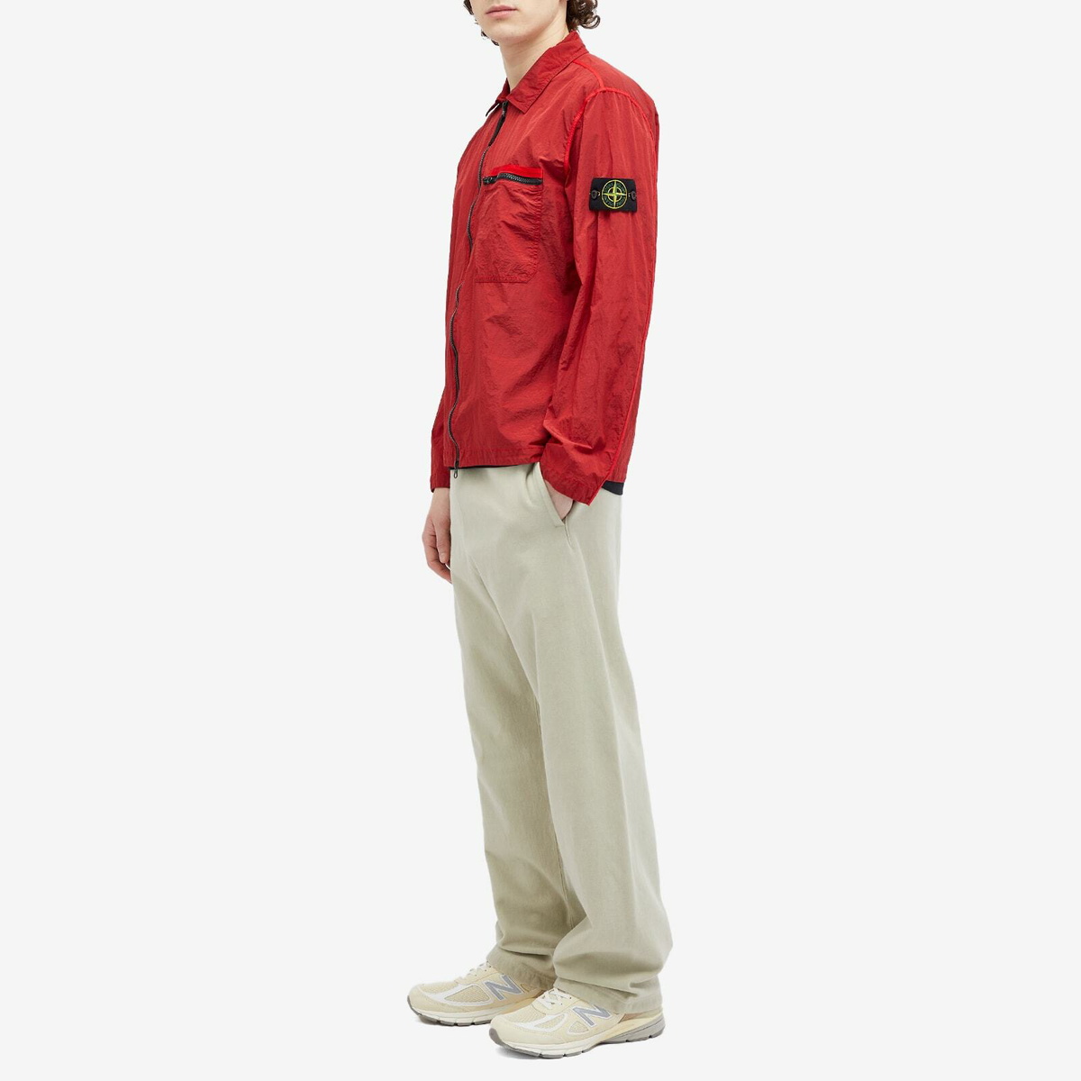 Stone Island Men's Nylon Metal Shirt Jacket in Red