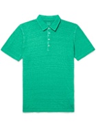 120% - Slim-Fit Linen-Jersey Polo Shirt - Green