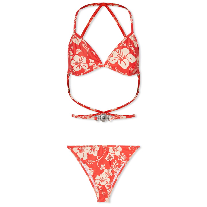 Photo: Marine Serre Women's Floral Print Bikini in Red
