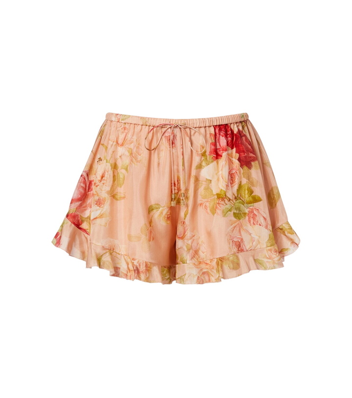 Photo: Zimmermann Roselight floral ruffled silk shorts