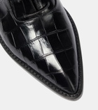 Victoria Beckham Croc-effect leather Derby shoes