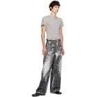 CAMPERLAB Black Corduroy Print Denim Loose Pants