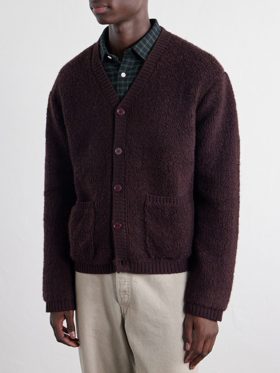 NN07 - 60064 Wool-Terry Fleece Cardigan - Brown