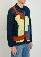 Bode Chapeau Colour-blocked Brushed Alpaca-blend Cardigan Multicoloured 1