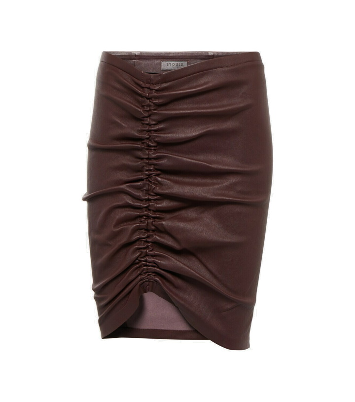 Photo: Stouls Mouna ruched leather miniskirt