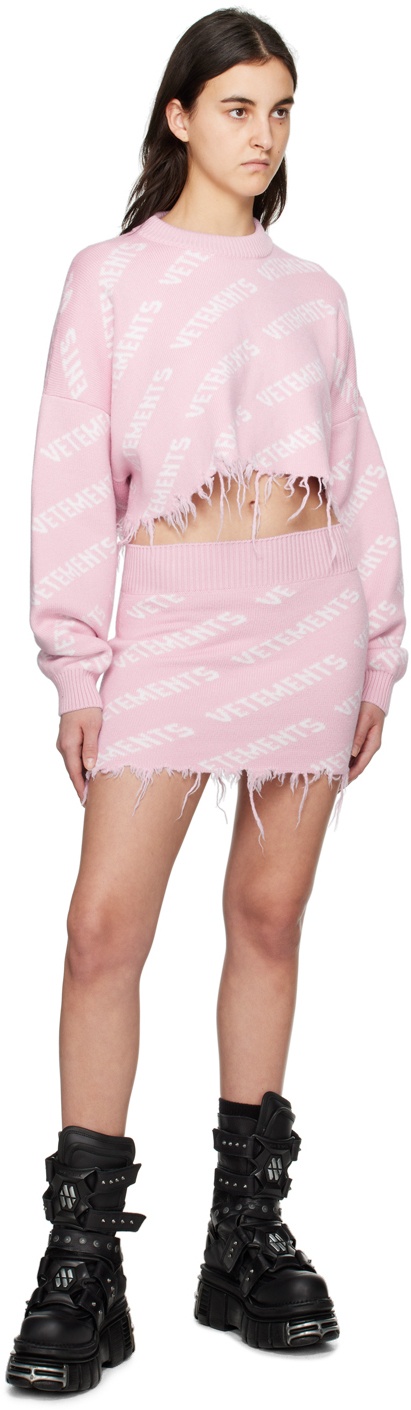 VETEMENTS Pink Cropped Sweater Vetements