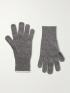 Brunello Cucinelli - Ribbed Cashmere Gloves - Gray